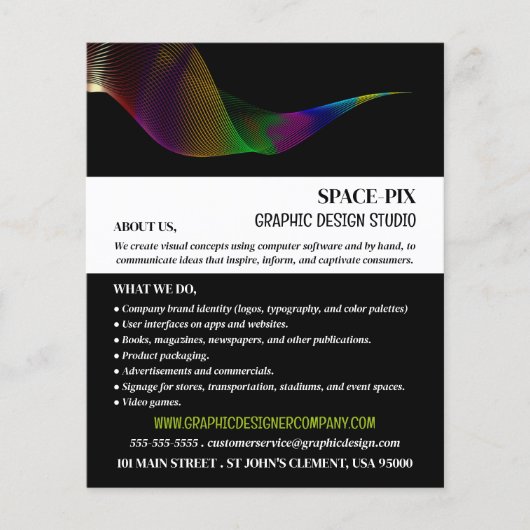 Grafisch Kunstontwerp, grafische Ontwerper Adverte Flyer (Voorkant)