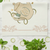 Grafisch Kunstwerk, Beige Theetijd Theedoek (Gevouwen)