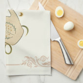 Grafisch Kunstwerk, Beige Theetijd Theedoek (Quarter Fold)