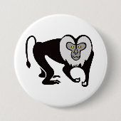 Grafisch -Leeuwenstaartmakaak -Aap- Wildlife - Ronde Button 7,6 Cm (Voorkant)