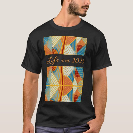 Grafisch leven in 2023 Abstracte lijnen en curven T-shirt (Voorkant)