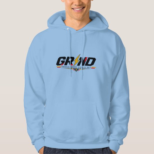 Grafisch logboek 'Grind Hustle Every Single Day' Hoodie (Voorkant)