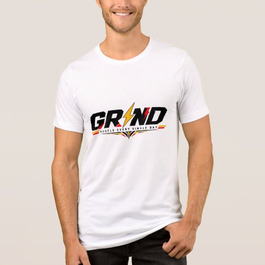 Grafisch logboek 'Grind Hustle Every Single Day' Tri-Blend Shirt (Voorkant)
