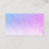 Grafisch marmer blauw paars glitter order bedankt visitekaartje (Achterkant)