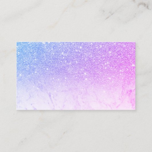 Grafisch marmer blauw paars glitter order bedankt visitekaartje (Achterkant)