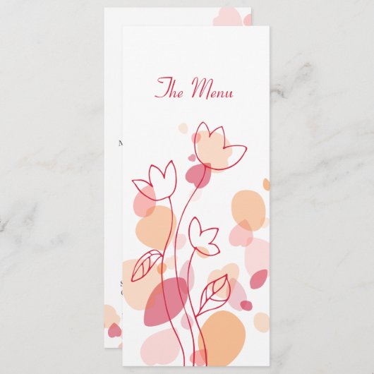 Grafisch menu van het diner van moderne bloempitte (Voorkant / Achterkant)