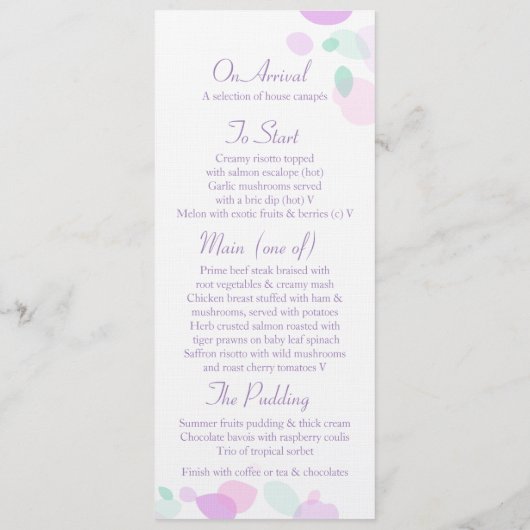 Grafisch modern bloemblad: huwelijksmenu menu (Achterkant)