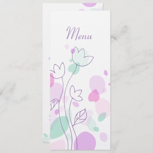Grafisch modern bloemblad: huwelijksmenu menu (Voorkant / Achterkant)