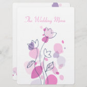 Grafisch modern bloemblad: huwelijksmenu menu (Voorkant / Achterkant)