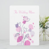 Grafisch modern bloemblad: huwelijksmenu menu (Staand voorkant)