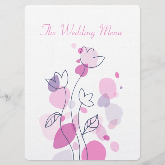 Grafisch modern bloemblad: huwelijksmenu menu (Voorkant)
