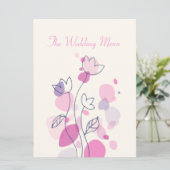 Grafisch modern bloemblad: huwelijksmenu menu (Staand voorkant)