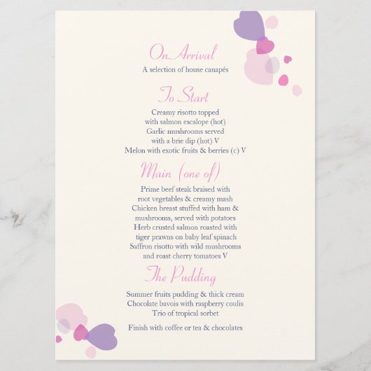 Grafisch modern bloemblad: huwelijksmenu menu (Achterkant)