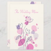 Grafisch modern bloemblad: huwelijksmenu menu (Voorkant / Achterkant)