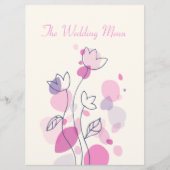 Grafisch modern bloemblad: huwelijksmenu menu (Voorkant)