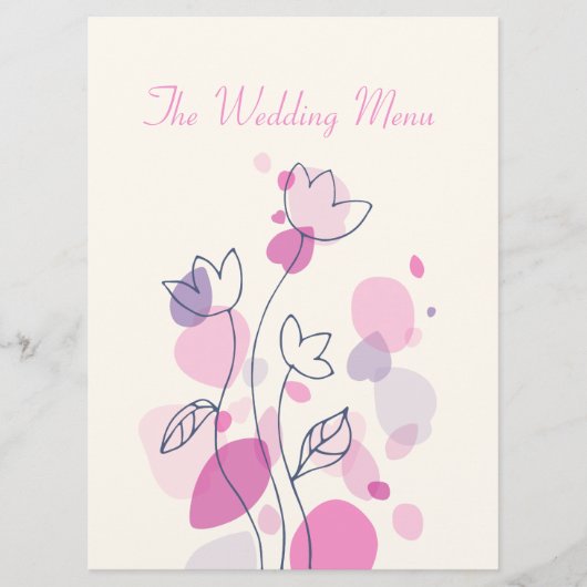 Grafisch modern bloemblad: huwelijksmenu menu (Voorkant)