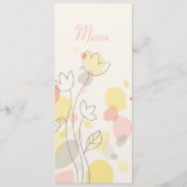 Grafisch modern bloemblad: huwelijksmenu menu (Voorkant)