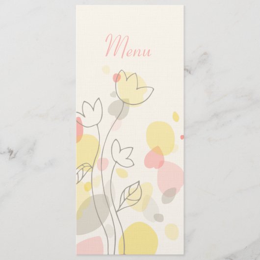 Grafisch modern bloemblad: huwelijksmenu menu (Voorkant)
