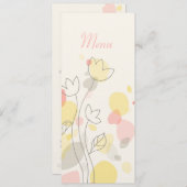 Grafisch modern bloemblad: huwelijksmenu menu (Voorkant / Achterkant)