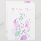 Grafisch modern bloemblad: huwelijksmenu menu (Voorkant / Achterkant)