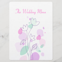 Grafisch modern bloemblad: huwelijksmenu menu