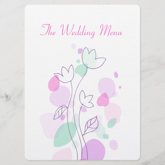 Grafisch modern bloemblad: huwelijksmenu menu (Voorkant)