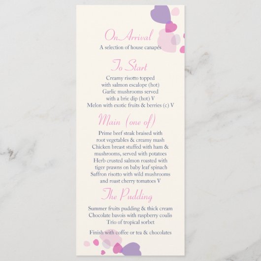 Grafisch modern bloemblad: huwelijksmenu menu (Achterkant)