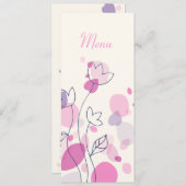 Grafisch modern bloemblad: huwelijksmenu menu (Voorkant / Achterkant)