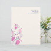 Grafisch modern bloemblad met briefhoofd (Staand voorkant)