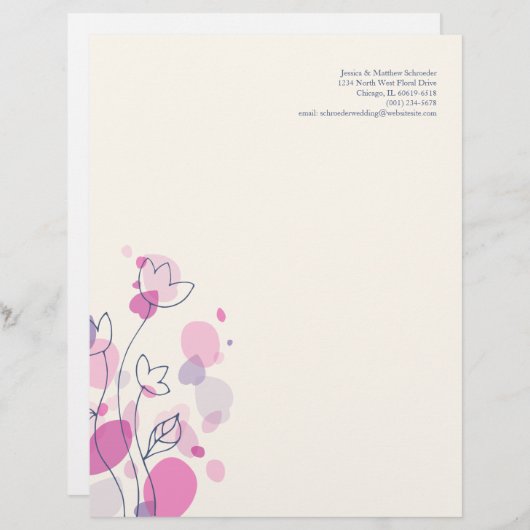 Grafisch modern bloemblad met briefhoofd (Voorkant / Achterkant)