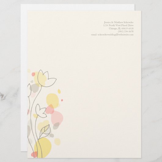 Grafisch modern bloemblad met briefhoofd (Voorkant / Achterkant)