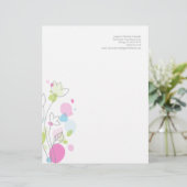 Grafisch modern bloemblad met briefhoofd (Staand voorkant)