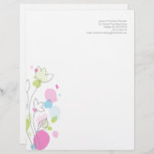 Grafisch modern bloemblad met briefhoofd (Voorkant / Achterkant)