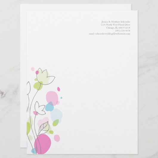 Grafisch modern bloemblad met briefhoofd (Voorkant / Achterkant)