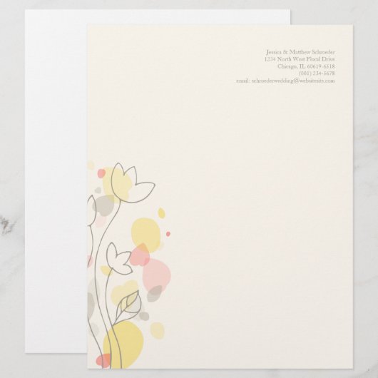 Grafisch modern bloemblad met briefhoofd ontwerp (Voorkant / Achterkant)