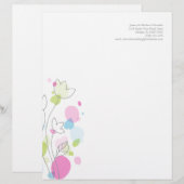 Grafisch modern bloemblad met briefhoofd ontwerp (Voorkant / Achterkant)