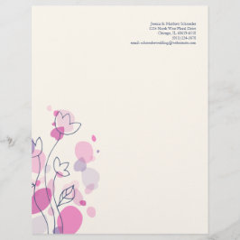 Grafisch modern bloemblad met briefhoofd sjabloon