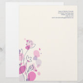 Grafisch modern bloemblad met briefhoofd sjabloon (Voorkant / Achterkant)