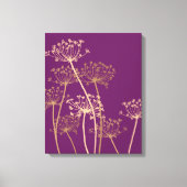 Grafisch modern bloemenaambeeld paars doek canvas afdruk (Voorkant)
