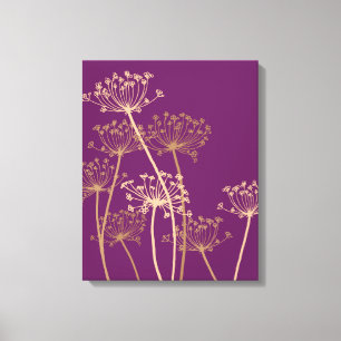 Grafisch modern bloemenaambeeld paars doek canvas afdruk