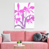 Grafisch modern paars orchidee canvas (Insitu (Woonkamer))