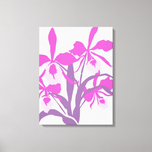 Grafisch modern paars orchidee canvas afdruk