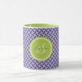 Grafisch monogram geometrisch patroon van de rode  mok (Midden)