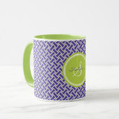 Grafisch monogram geometrisch patroon van de rode  mok (Voorkant links)