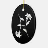 Grafisch monogram Pisces geboortenbloem zodiaal te Keramisch Ornament (Links)