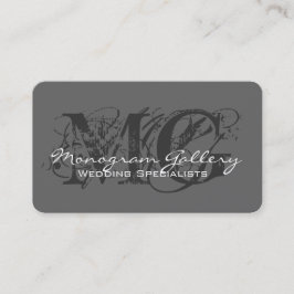 Grafisch monogram Sjabloon Bedrijfskaart grijs Visitekaartje