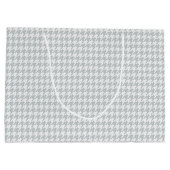 Grafisch monogram Zacht Grijze Houndstooth met naa Large Cadeautasje (Achterkant)