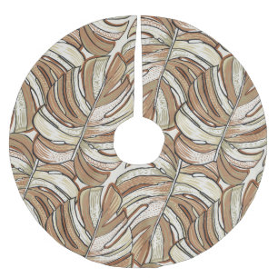 Grafisch Monstera laat tropisch design achter Kerstboom Rok