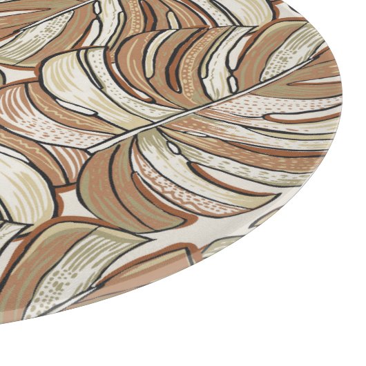 Grafisch Monstera laat tropisch design achter Snijplank (Hoek)