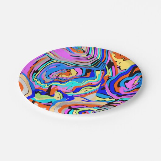 Grafisch multicolleur modern kunstontwerp Cool Papieren Bordje (Gekanteld)